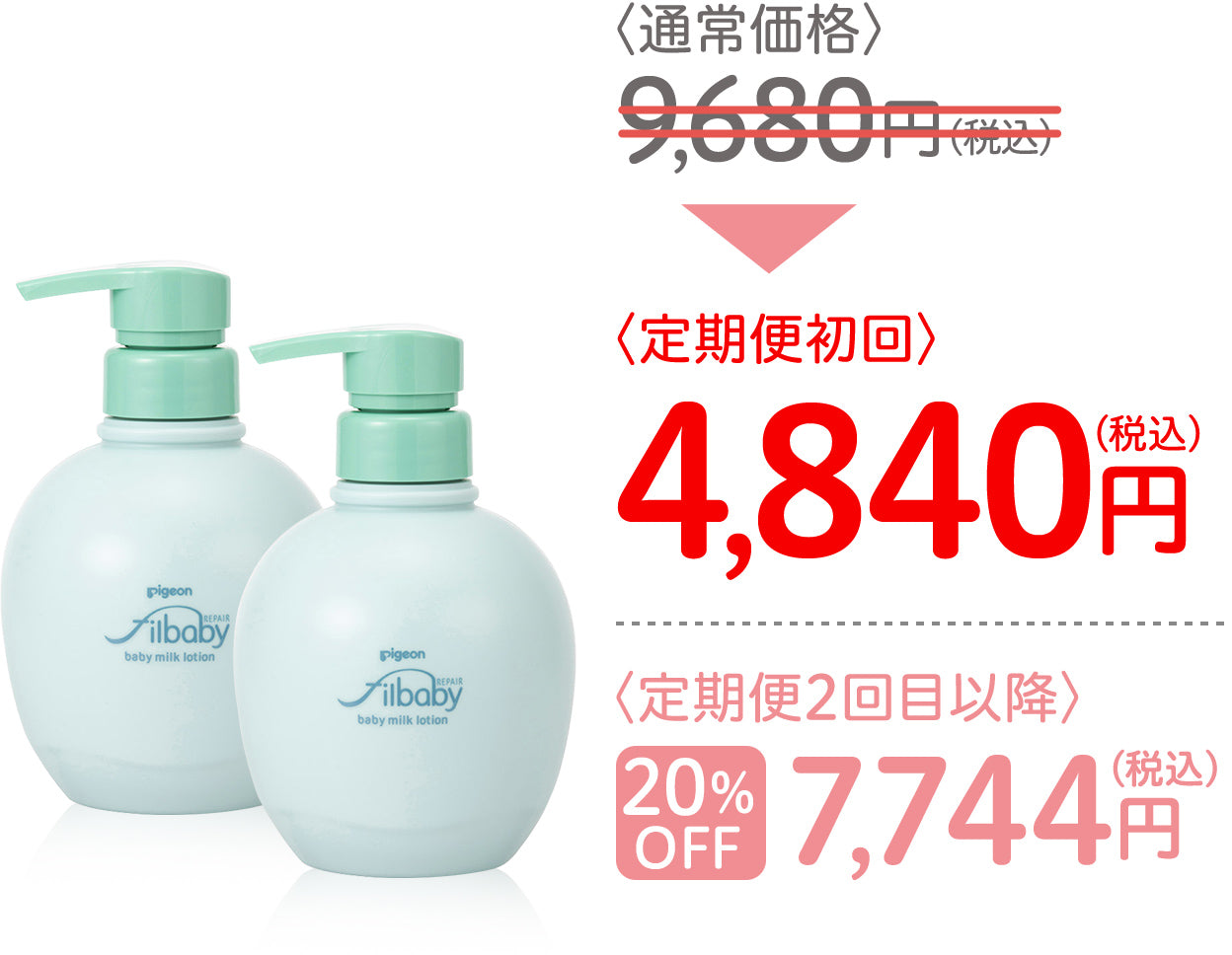 【2個セット】フィルベビーリペア 高保湿ミルクローション 380g