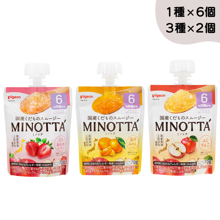 6個】国産くだものスムージー MINOTTA（ミノッタ）りんご/みかん