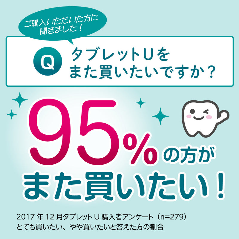【アウトレット】タブレットＵ　キシリトール＋フッ素　まろやかココア味　65粒入