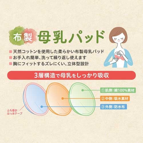 母乳を吸収するコットン授乳ブラ＆布製母乳パッド
