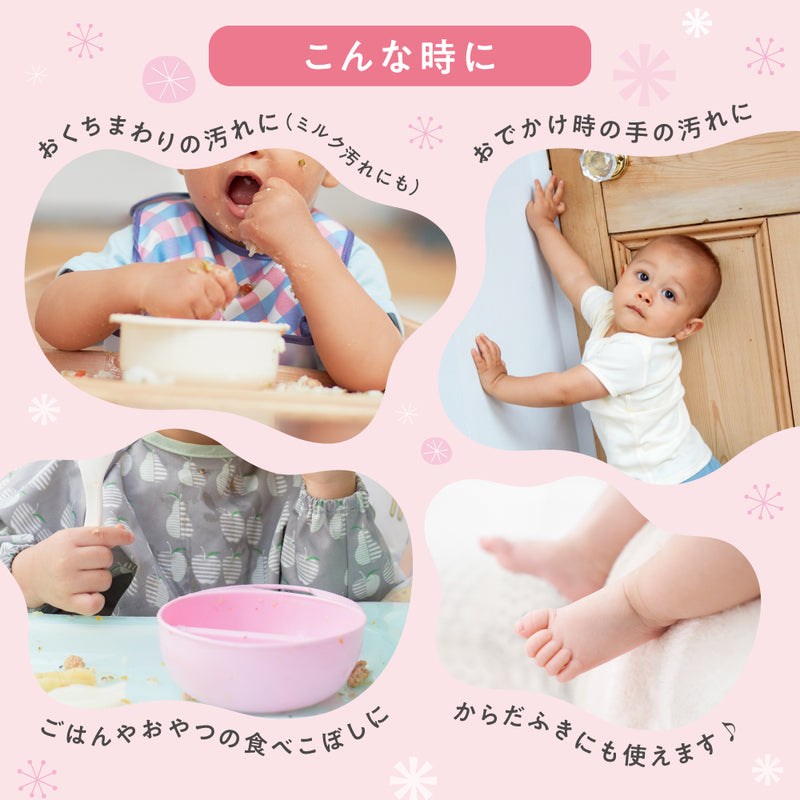【70枚×48個入】手・くちふきとりナップ Pigeon Friends