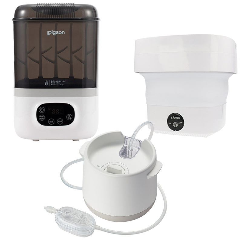 ママパパお助けタイパセットB(電動鼻吸い器+自動哺乳びんスチーム除菌乾燥器+自動つけおき洗い機 ザブット)