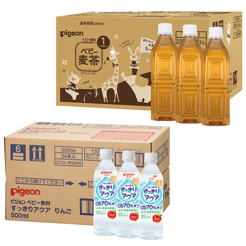 【セット割】ラベルレスベビー麦茶500ml24本＋お好み500ml24本