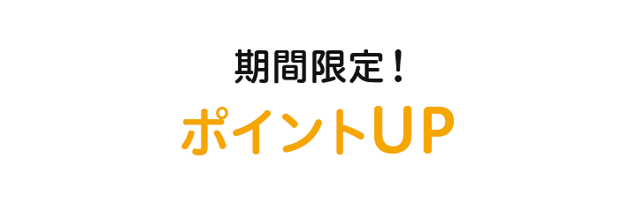 期間限定！ポイントUP