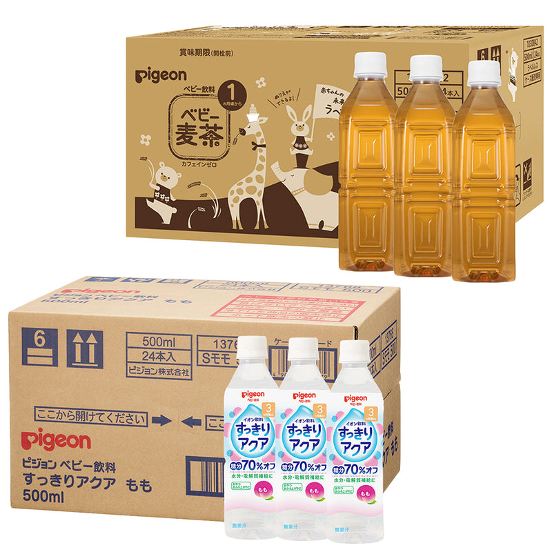 【セット割】ラベルレスベビー麦茶500ml24本＋お好み500ml24本