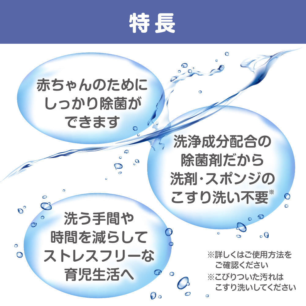 ATPLON ミルク洗浄 セット 哺乳びん洗い＋哺乳びん除菌料ミルクポンS60包セット – ピジョン