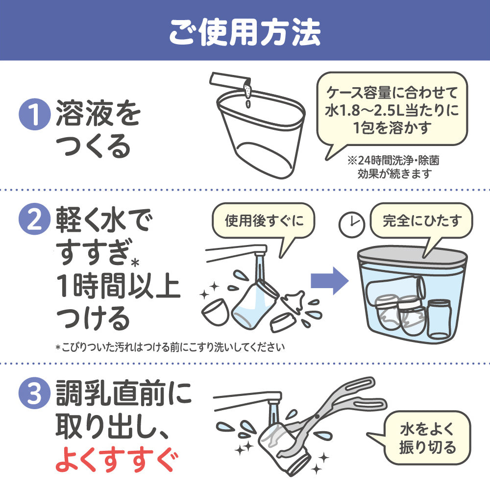 洗える除菌料 ミルクポンW 40包入 – ピジョン公式オンライン