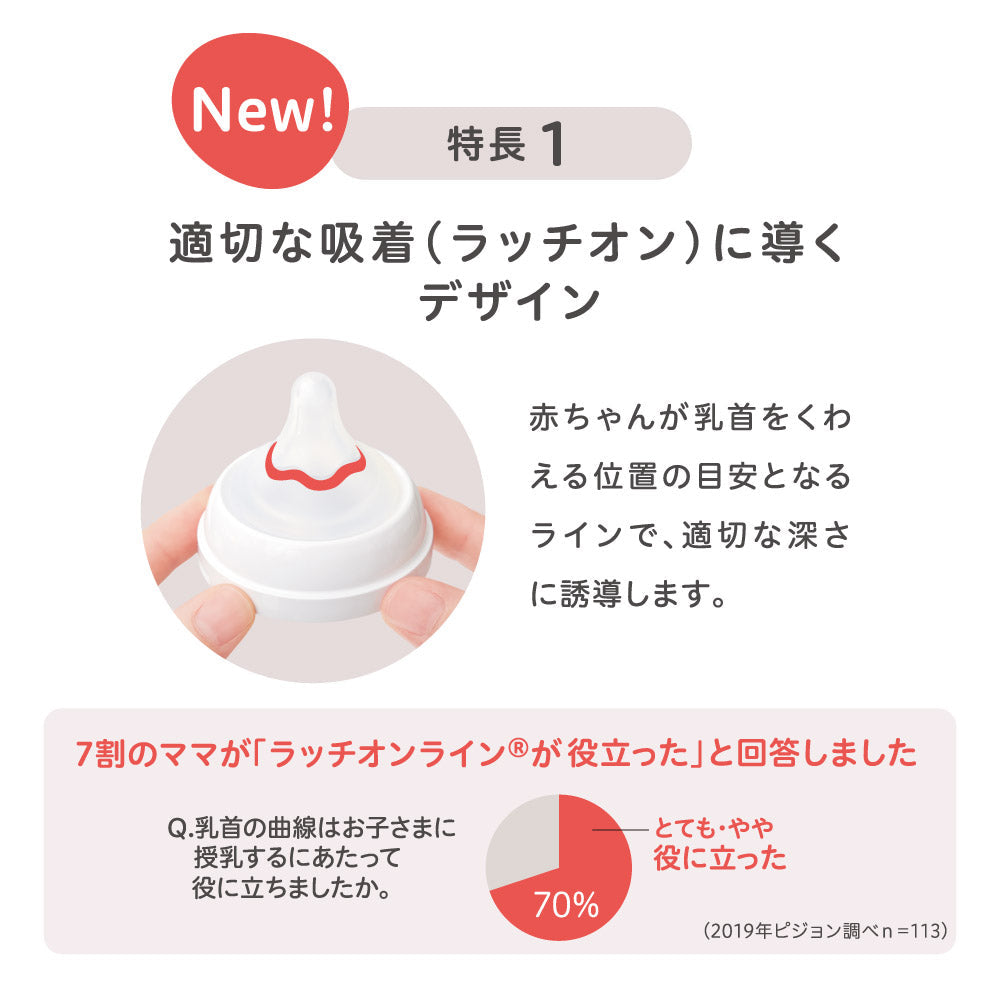 母乳実感哺乳びん プラスチック160ml＋母乳実感パーツ2点セット(ふた＋
